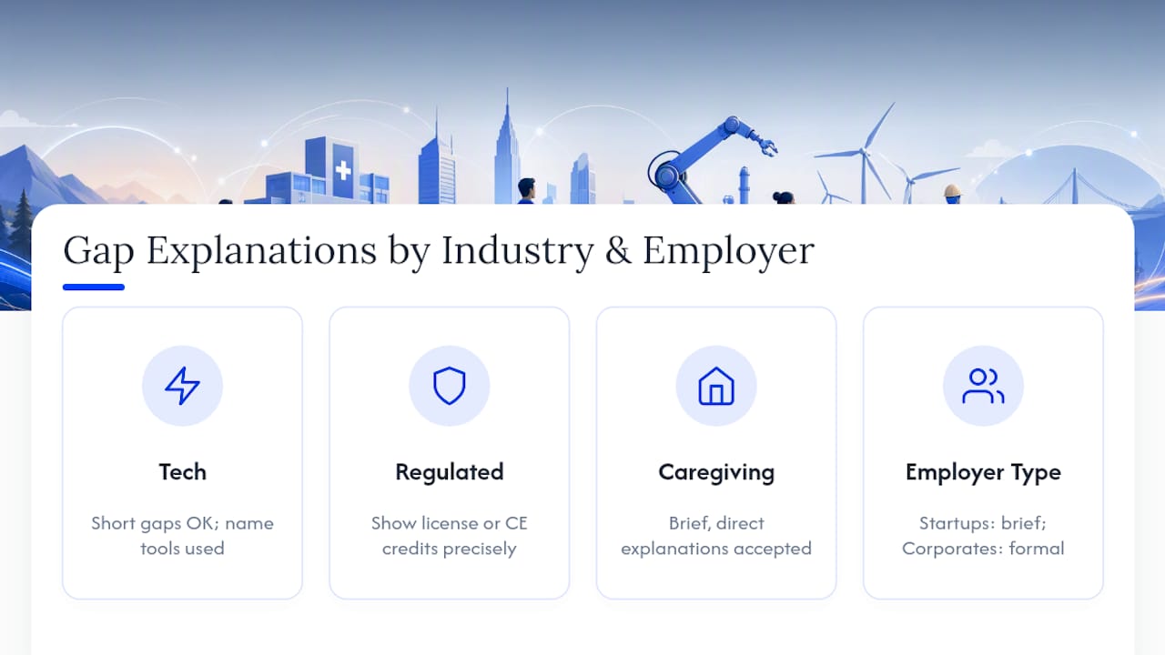 Industry-specific employment gap guidance map