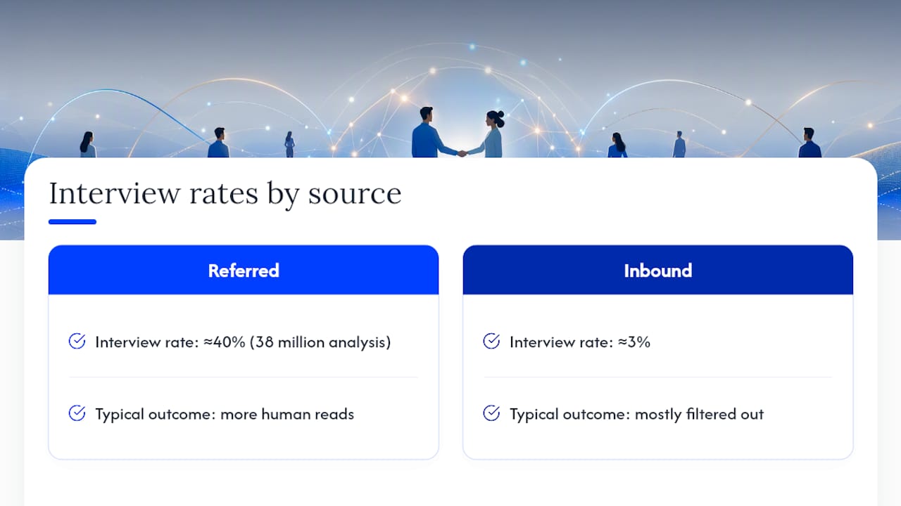 Interview rates for referred and cold applicants