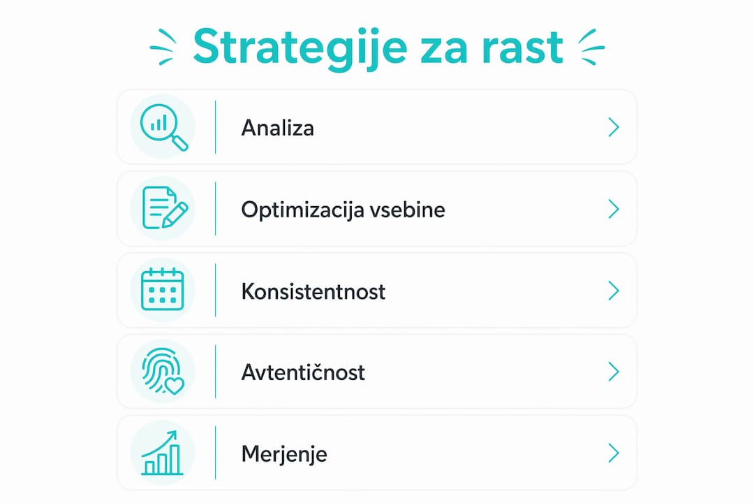 Na infografiki so predstavljeni štirje načini, kako lahko povečamo delež iskanj.