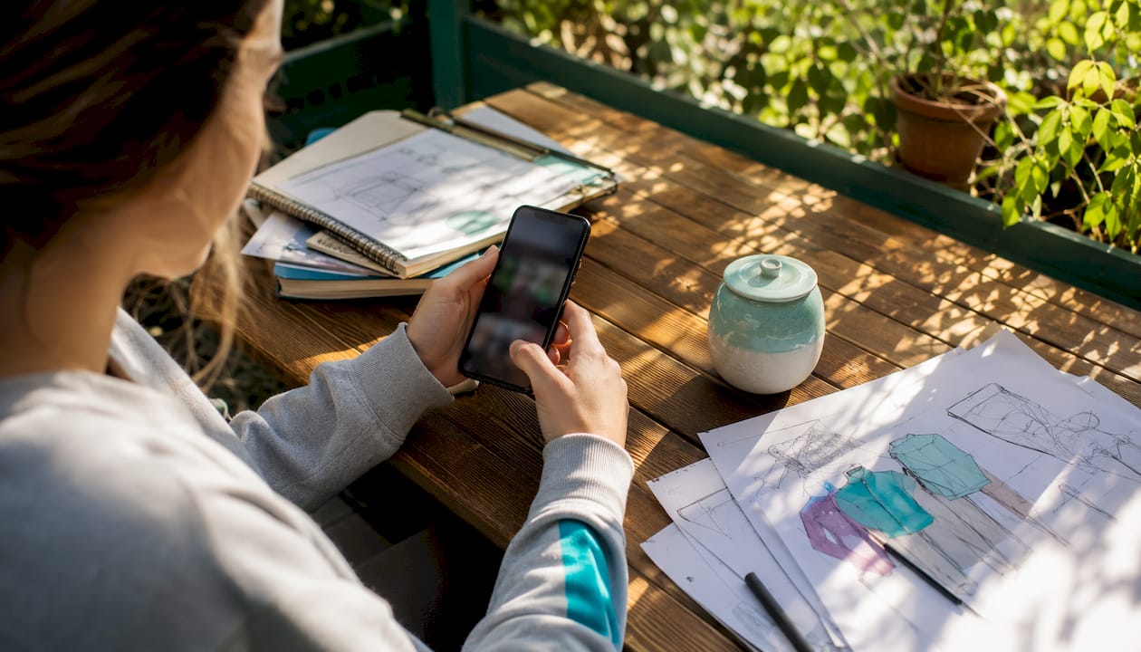 Roke upravljajo s predvajanjem v živo na mobilnem telefonu.