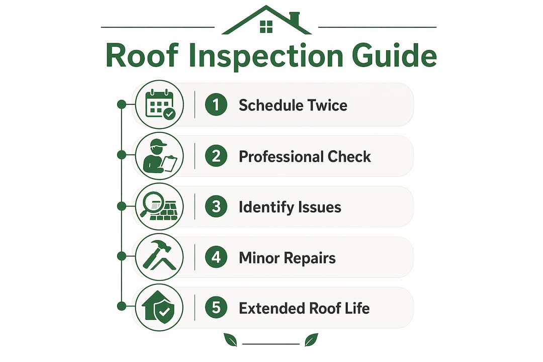 Infographic outlining roof inspection steps and benefits