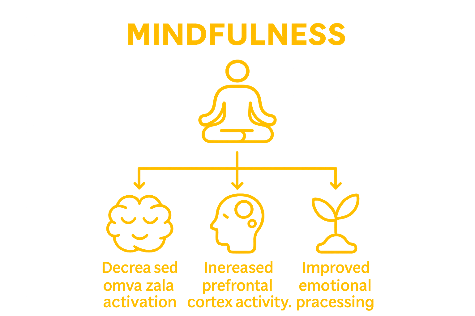 Infographic of mindfulness effects on brain and emotions