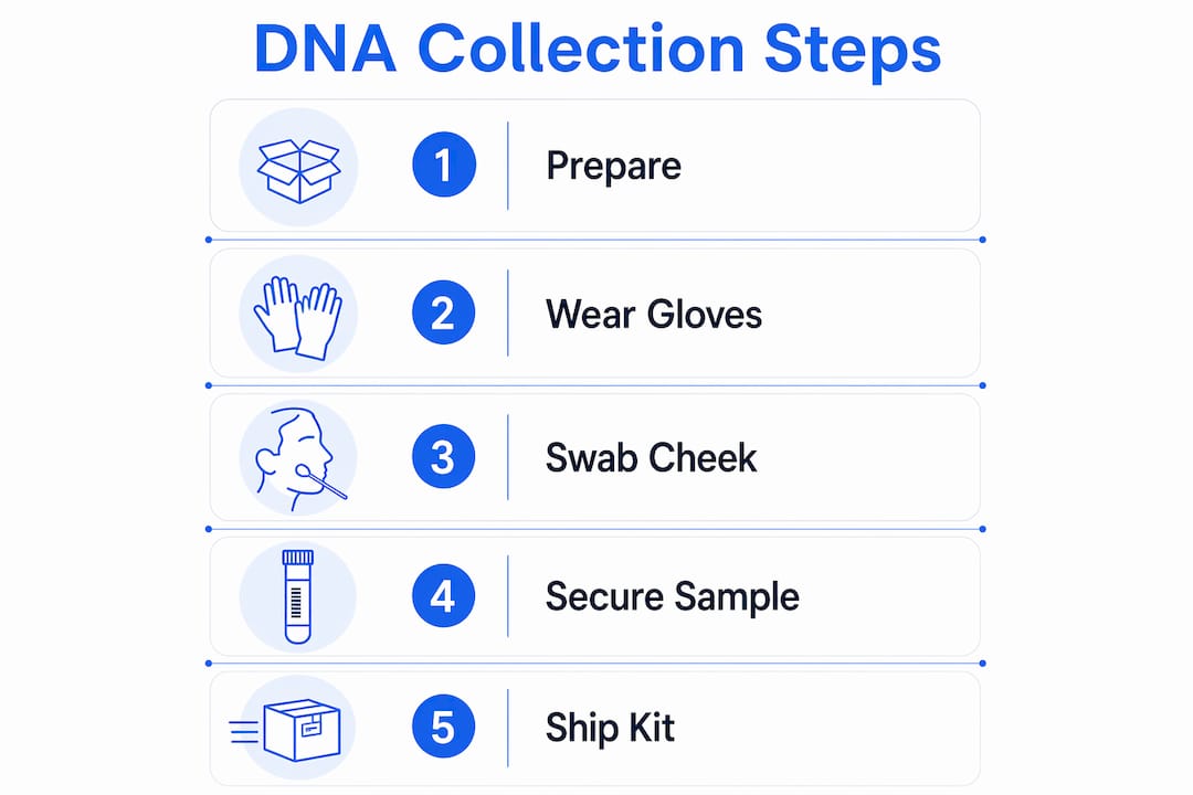 Infographic showing DNA sample collection steps