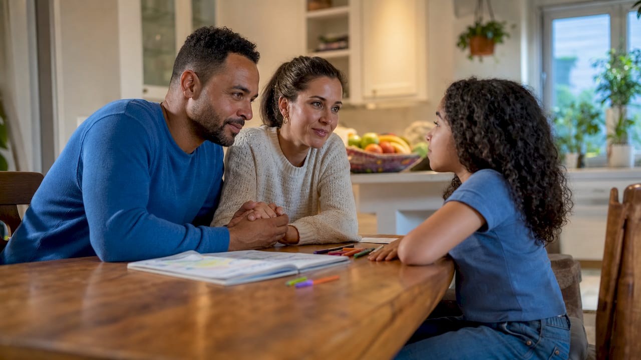 Family discussing emotional impact of paternity results
