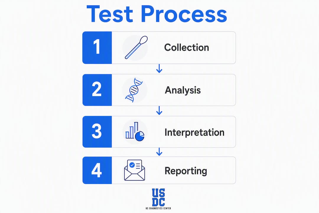Infographic showing home paternity test process steps