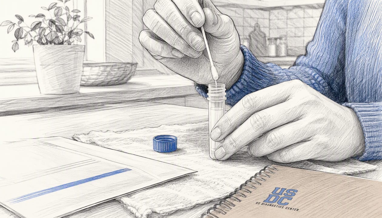 Legal DNA test sample collection close-up