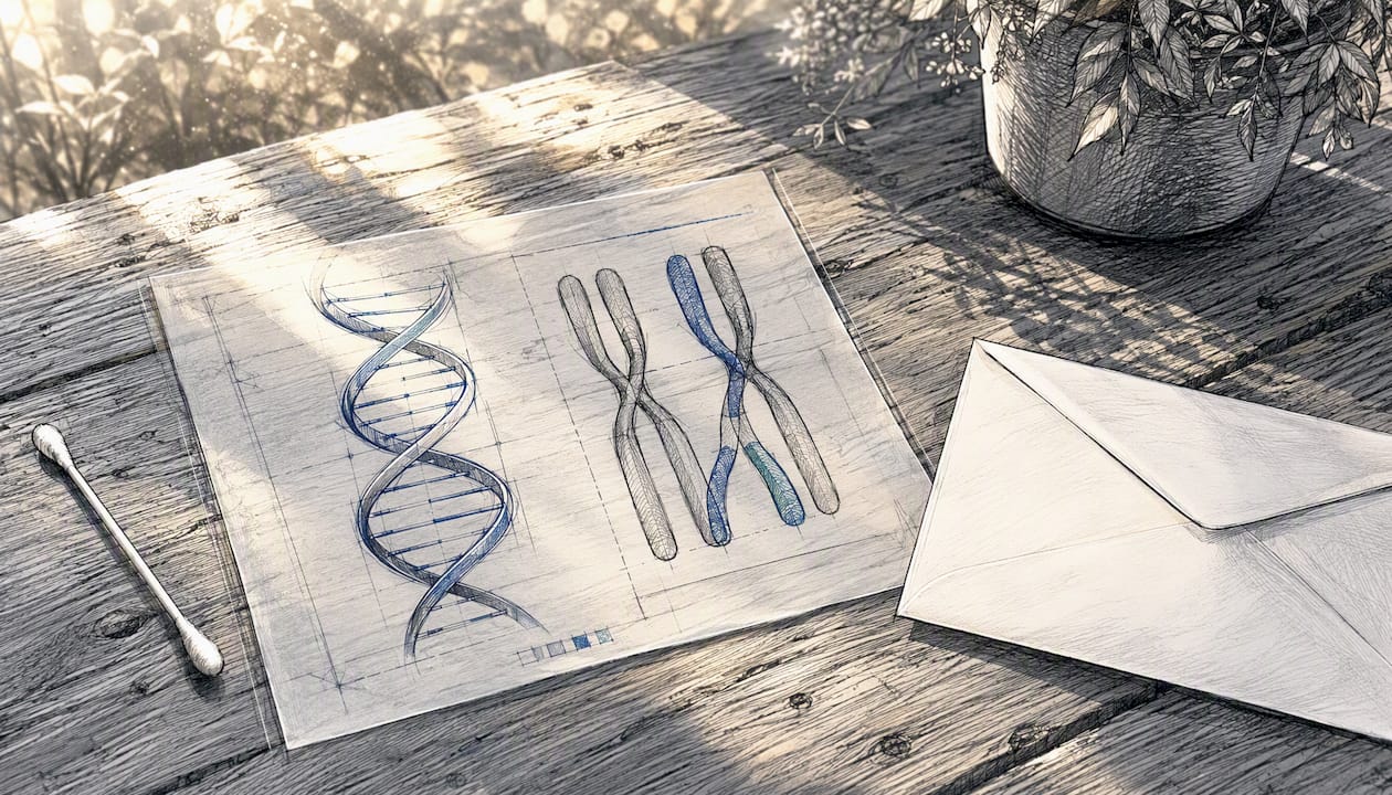 Diagram of chromosome crossover on desk