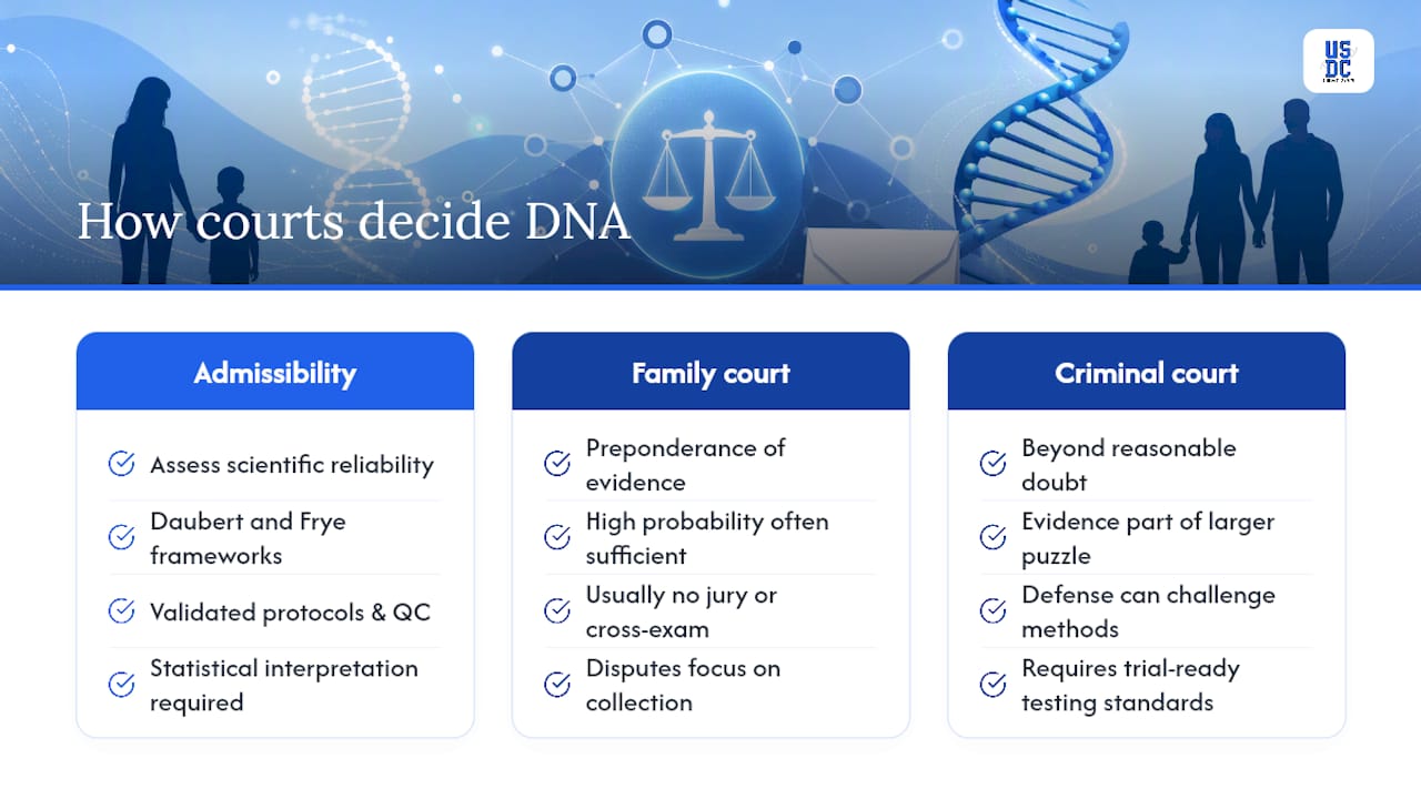 How Do Courts Decide Whether DNA Evidence Is Admissible? — overview diagram
