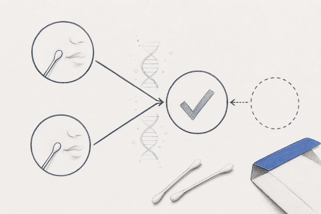 Two DNA samples entering testing pathway