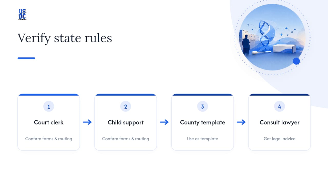 Routes for verifying state paternity procedures