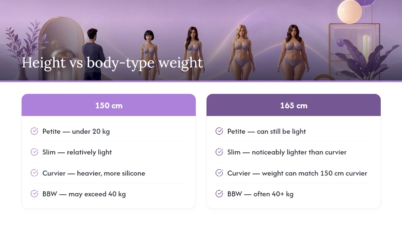 How body type changes doll weight
