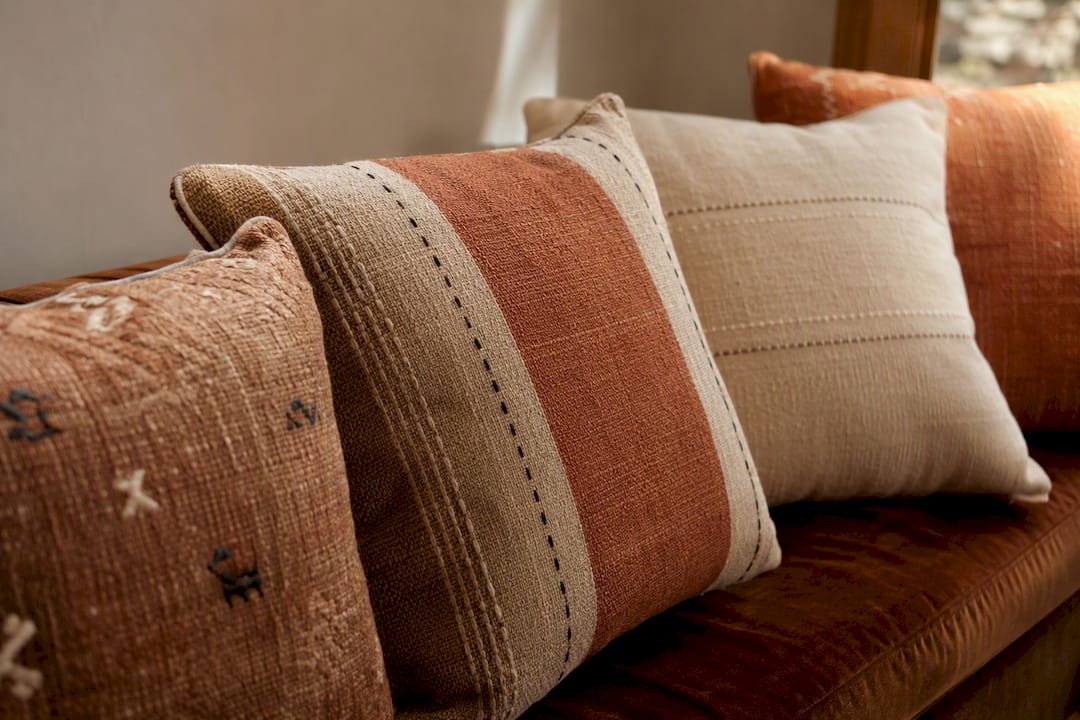 Close-up of premium handcrafted cushions