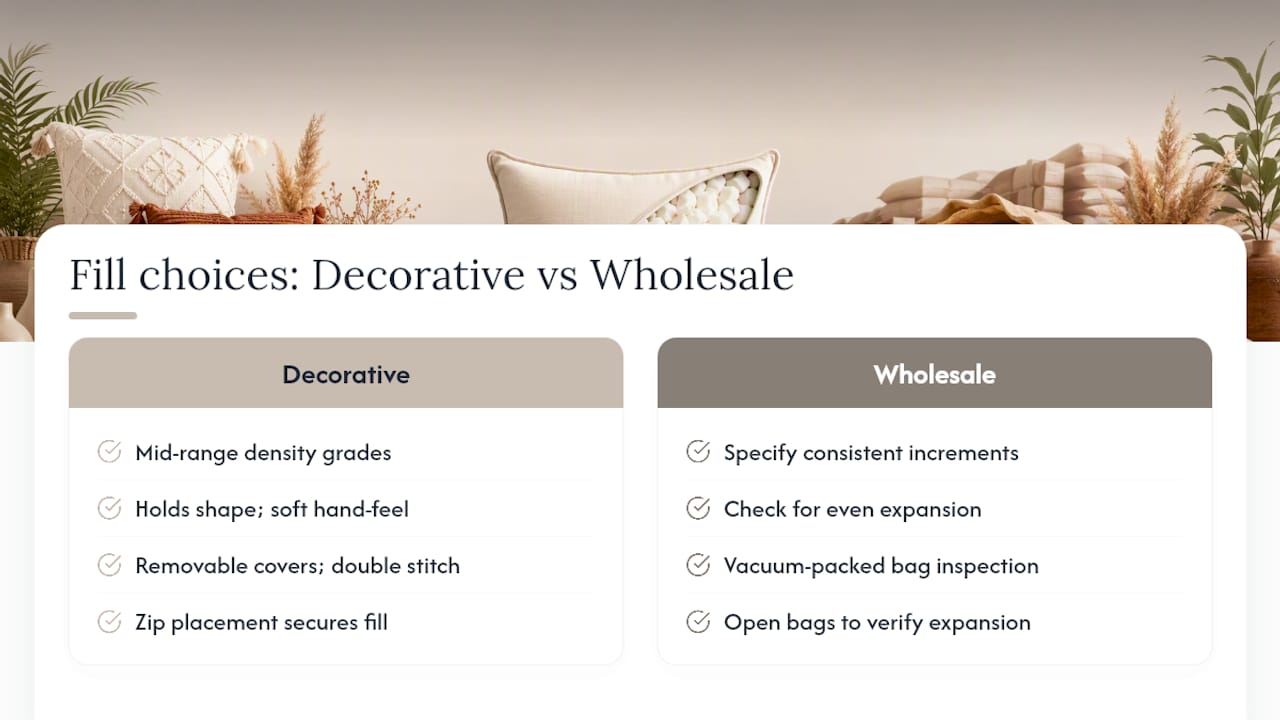 How Create Decorus Approaches Fill Choices for Decorative and Wholesale Pillows — overview diagram