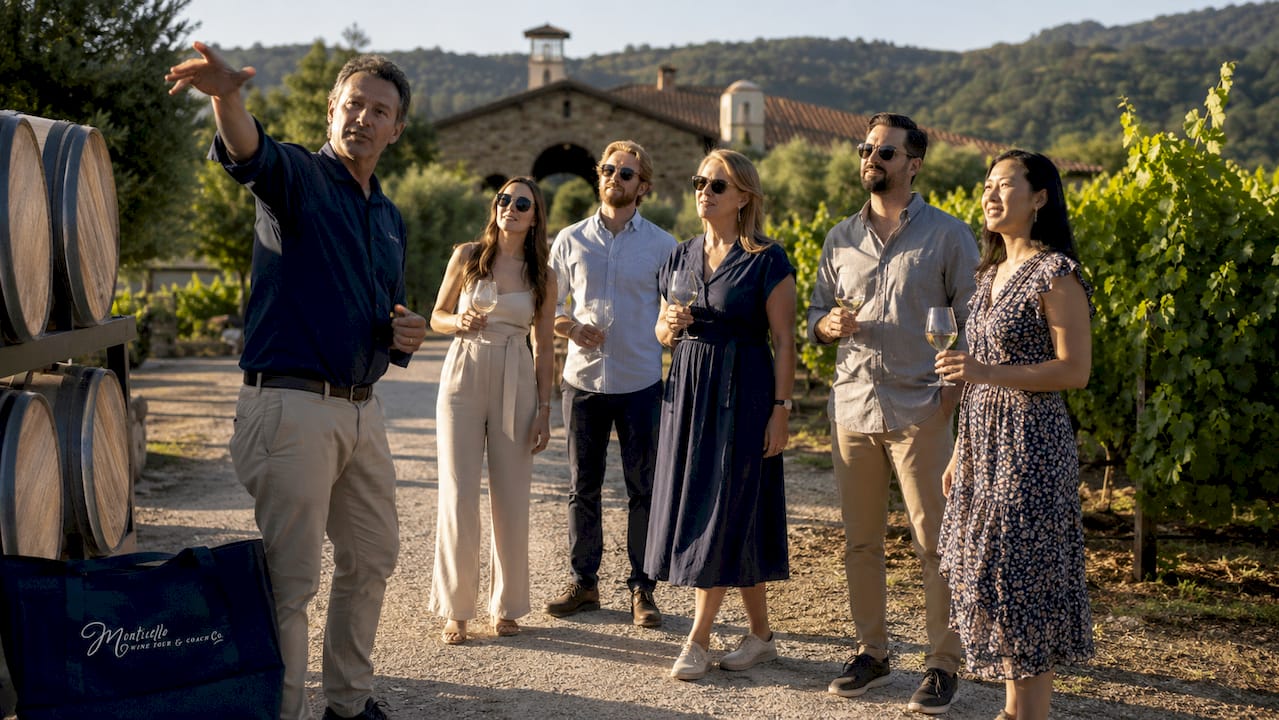 Small group on private vineyard tour
