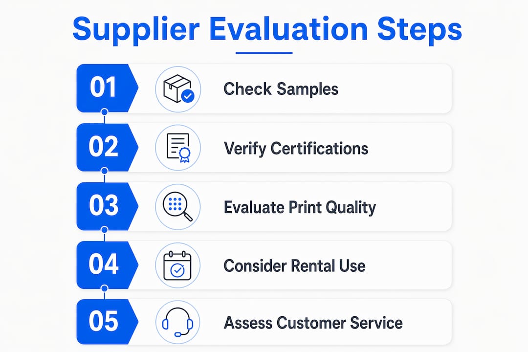 Infographic illustrating supplier evaluation steps