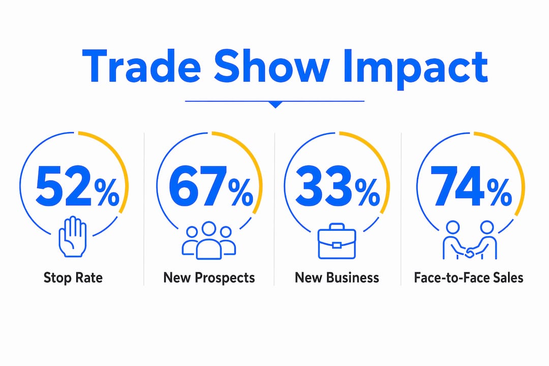 Infographic showing key trade show display statistics