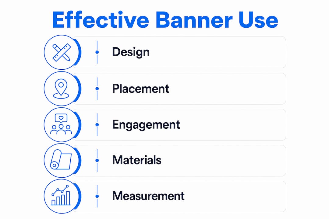 Infographic on key effective banner marketing steps