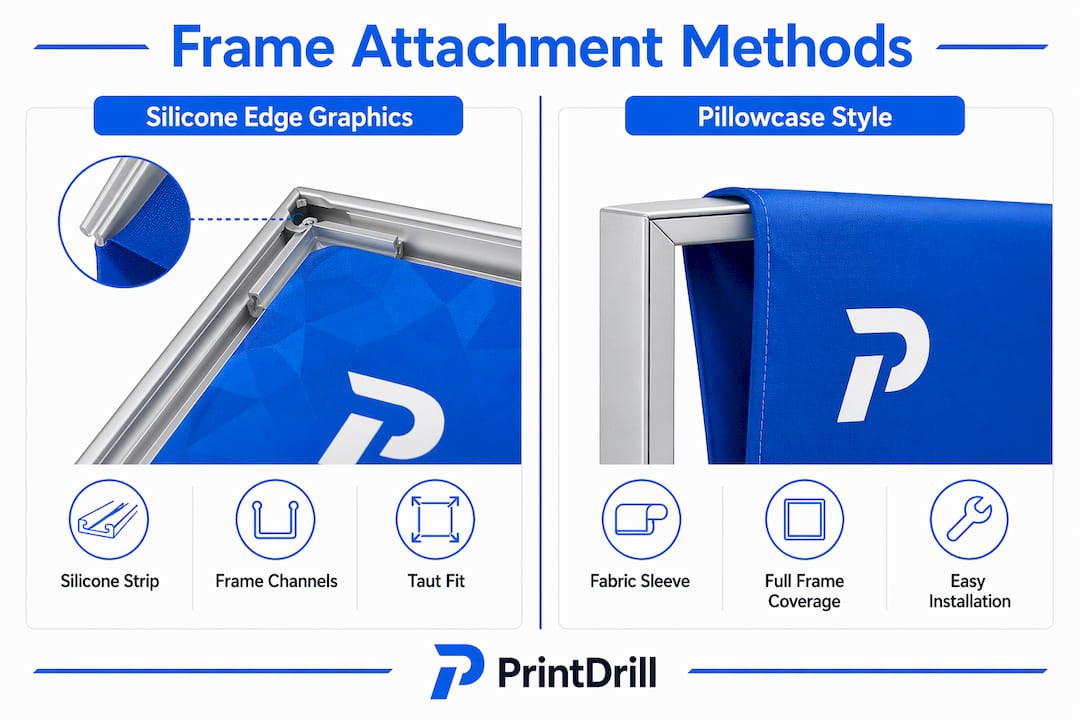 Infographic comparing silicone edge graphics and pillowcase style
