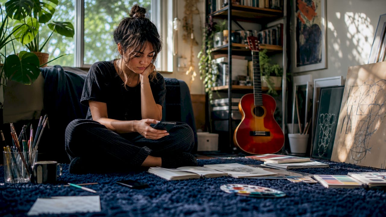 Independent artist turning off social media on phone