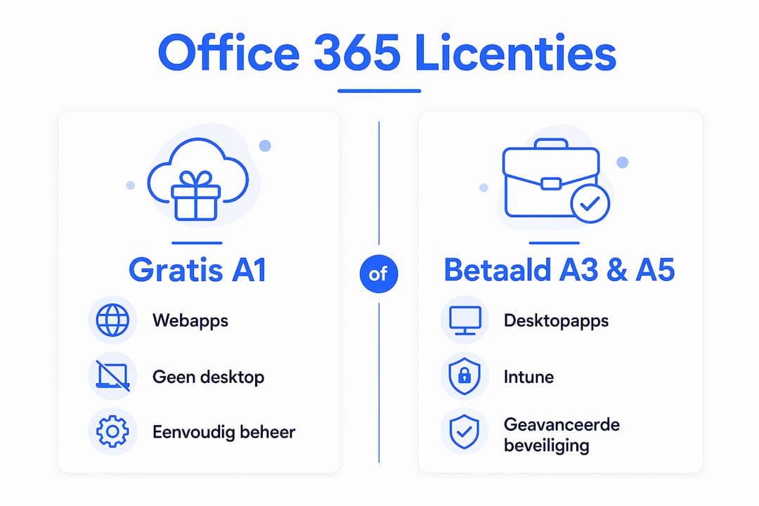Overzicht: de verschillen tussen gratis en betaalde Office 365-licenties voor het onderwijs in beeld gebracht