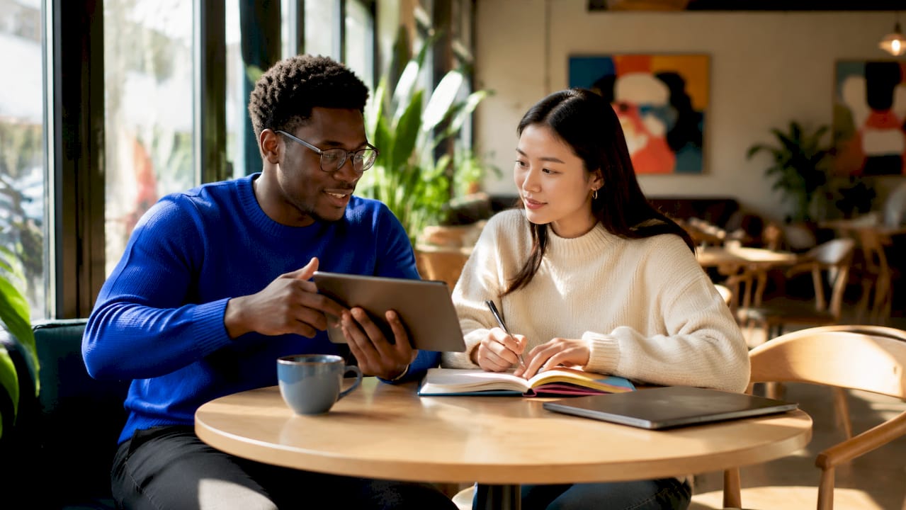 Teamleden bespreken samen het Microsoft Teams-project