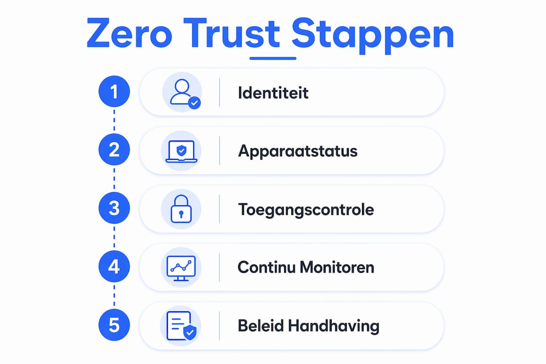 Infographic: Stapsgewijs naar een Zero Trust beveiligingsaanpak