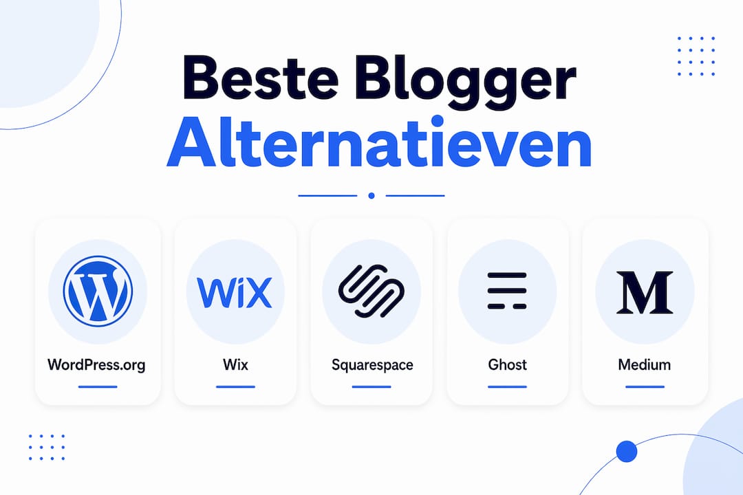 Overzichtelijke infographic met de beste alternatieven voor Blogger op een rij