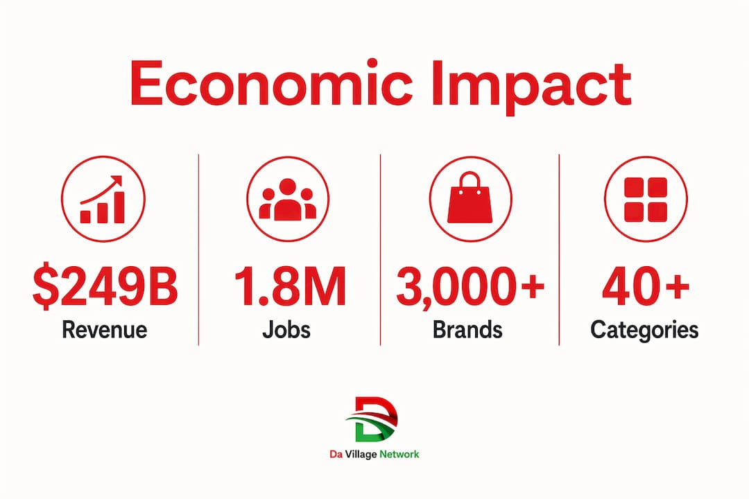 Infographic showing economic impact statistics