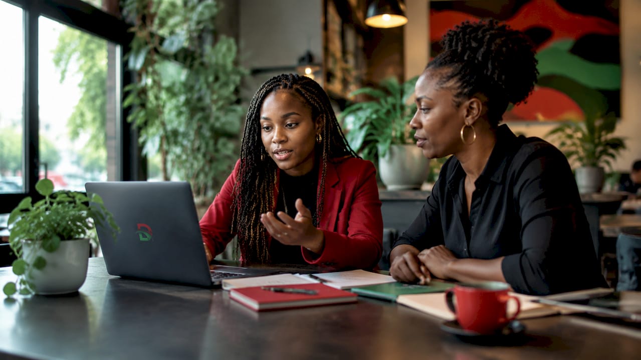 Group of Black entrepreneurs collaborating in meeting
