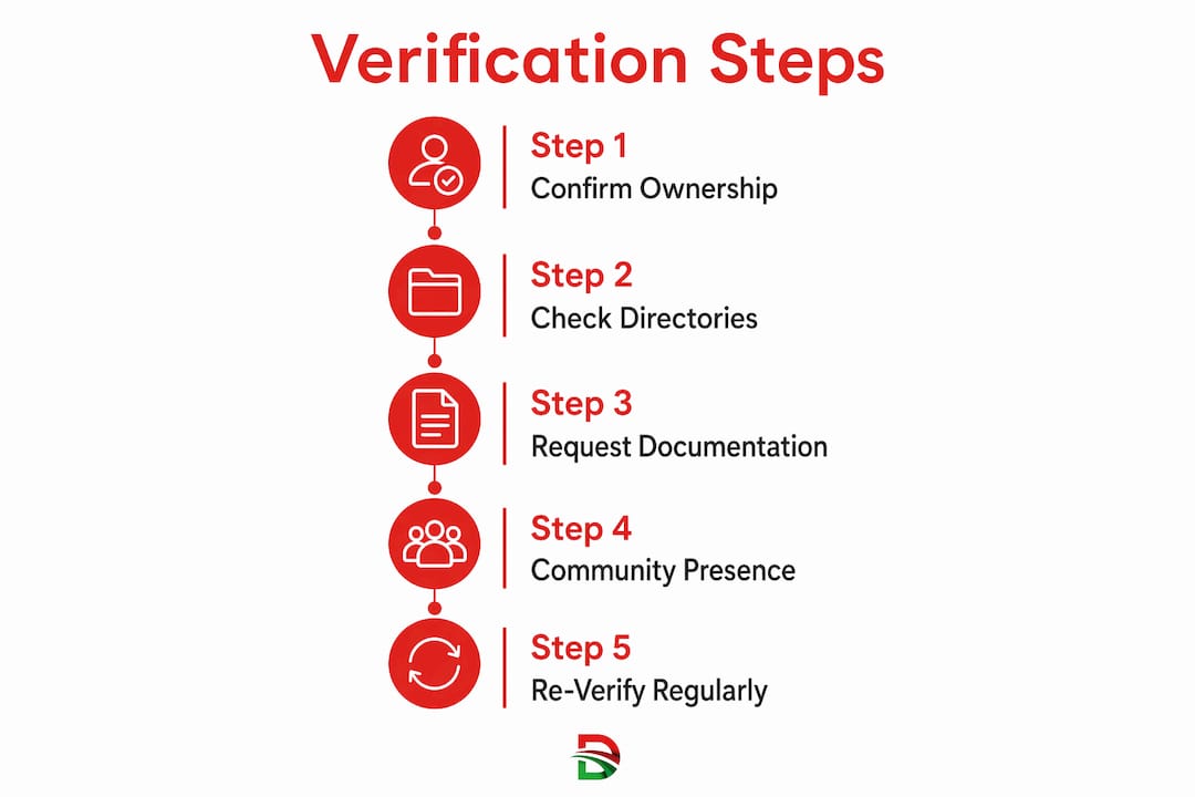 Infographic showing step-by-step verification process