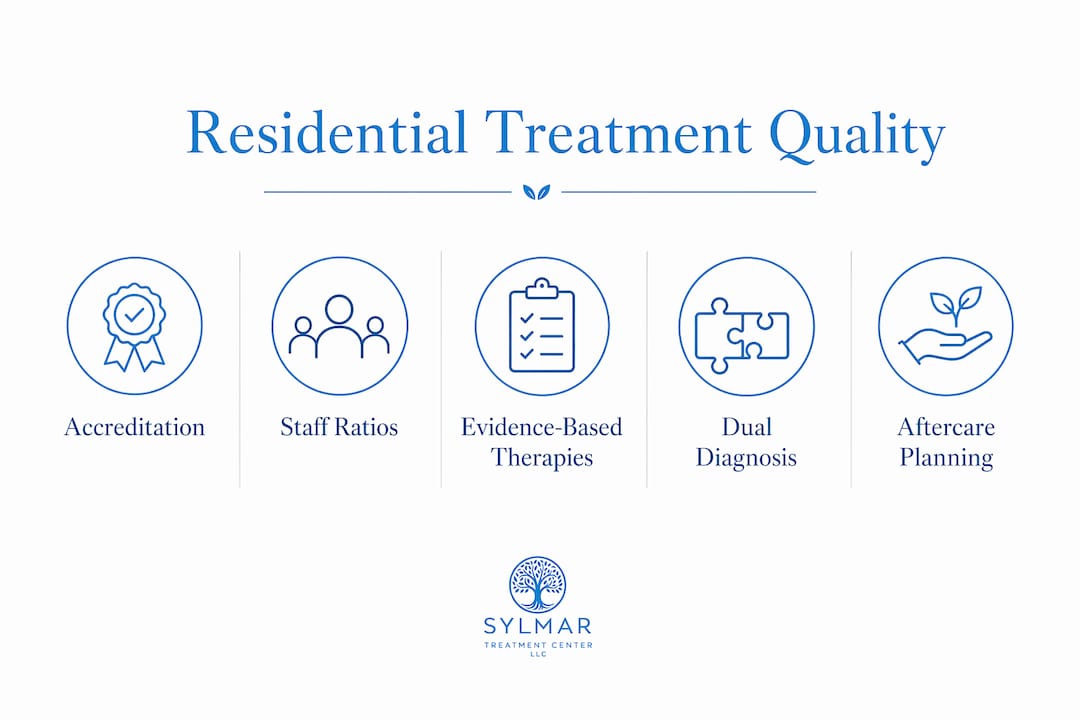 Infographic highlighting key qualities of residential treatment programs