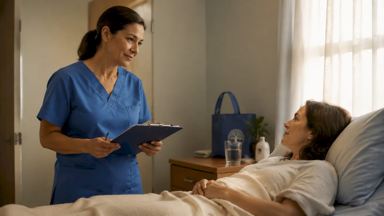 Nurse providing medical care in detox clinic