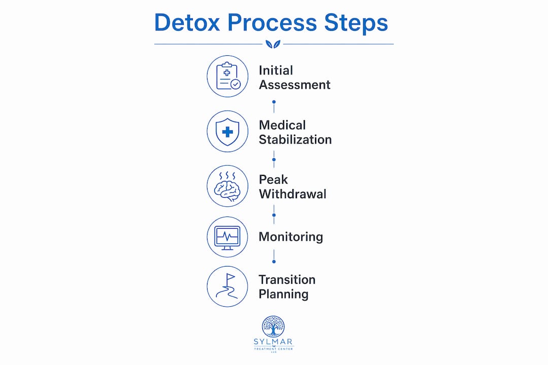 Infographic illustrating detox process steps