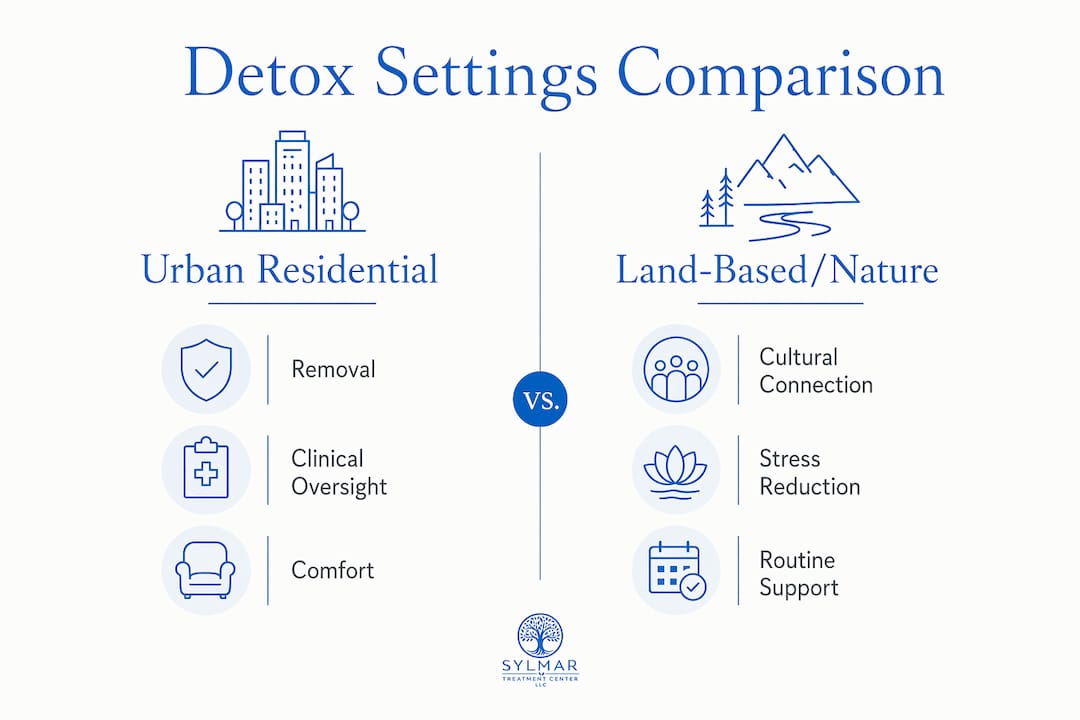 Infographic comparing detox setting features
