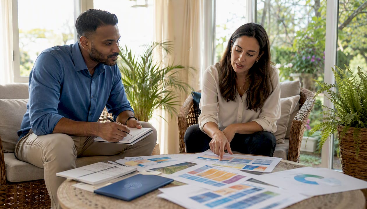 Two professionals discussing treatment center options