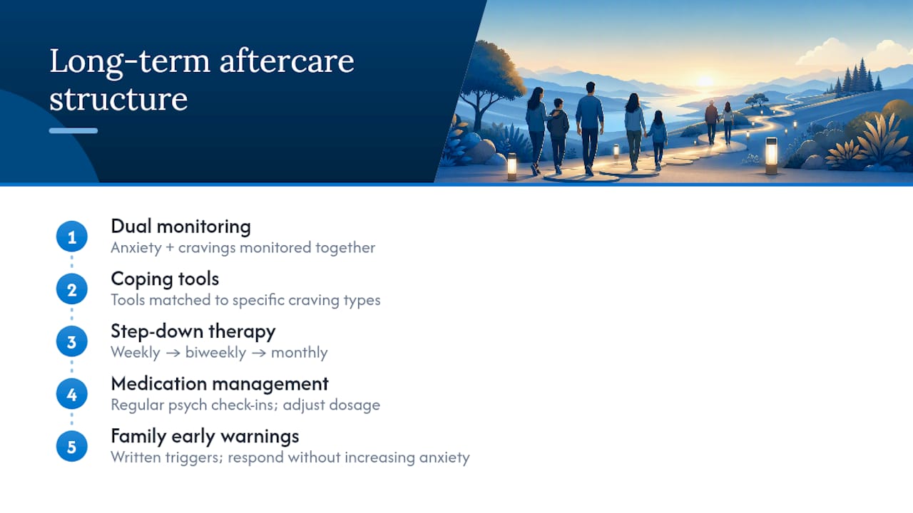 Dual diagnosis aftercare monitoring timeline