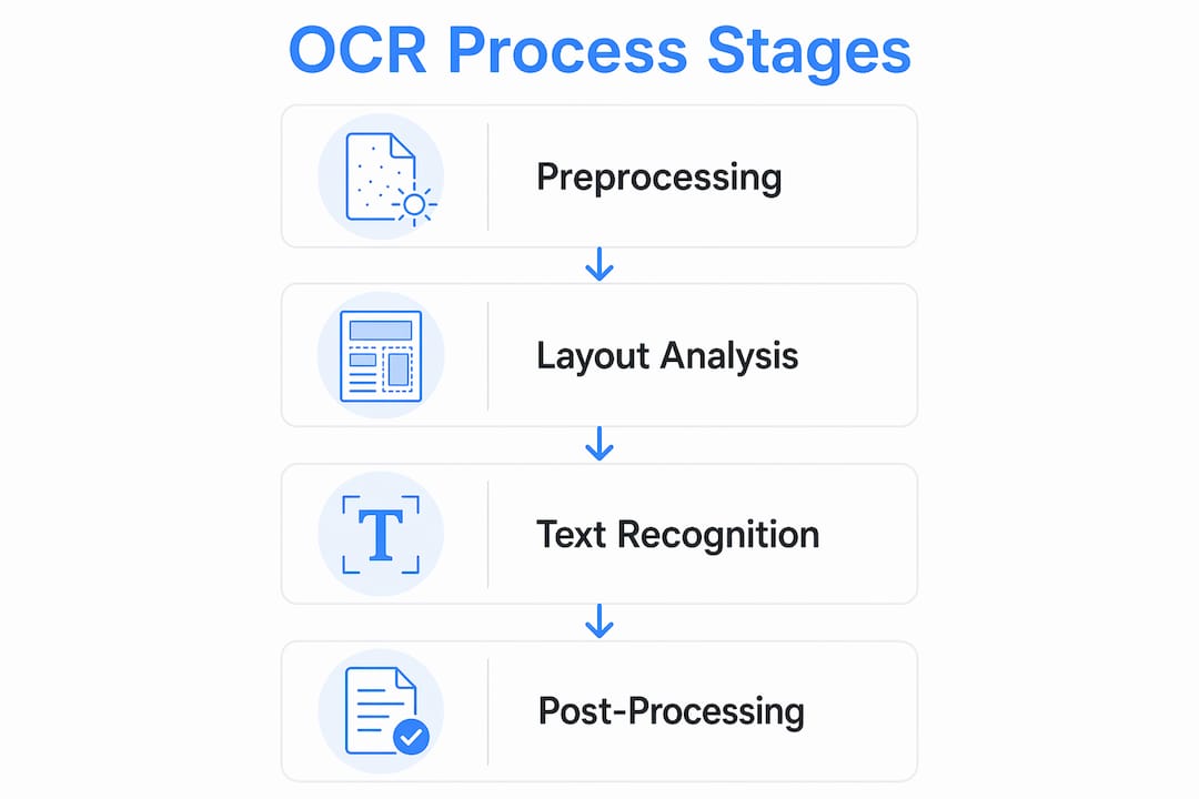 Infographic showing OCR technology stages