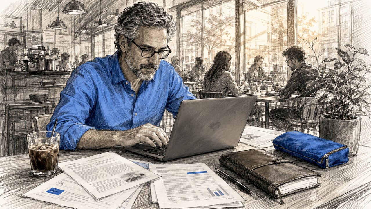 Person typing on laptop to extract PDF text locally