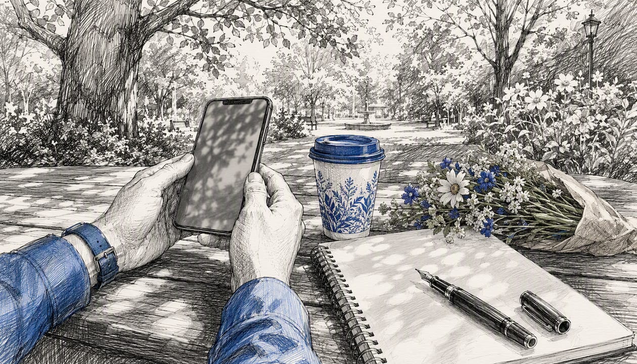 Hands holding phone for cloud AI image editing