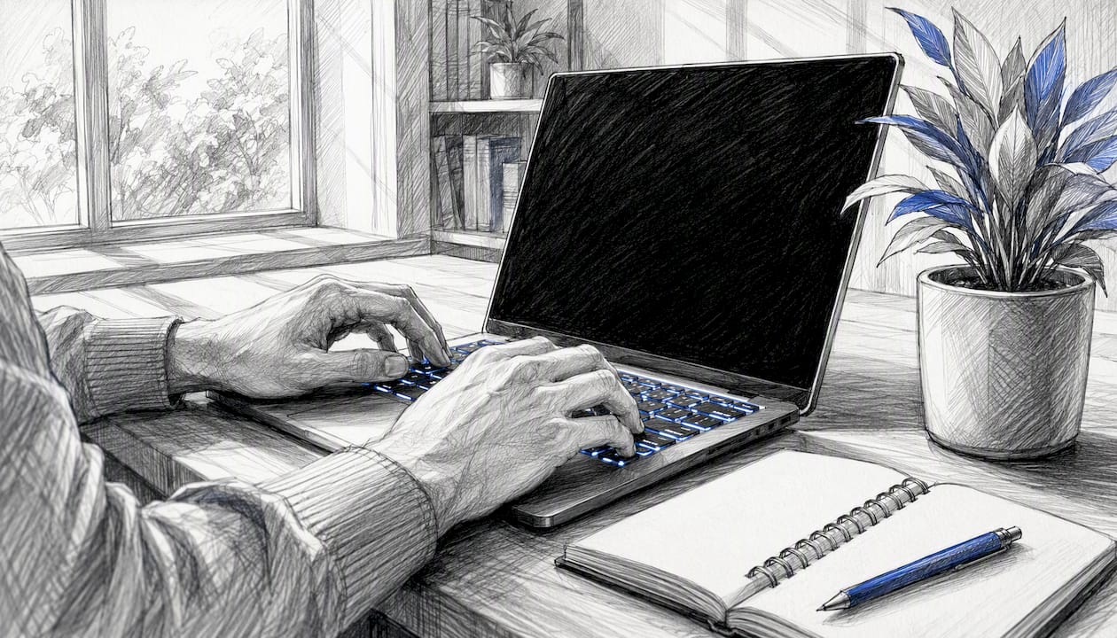Hands typing PowerShell split command on keyboard