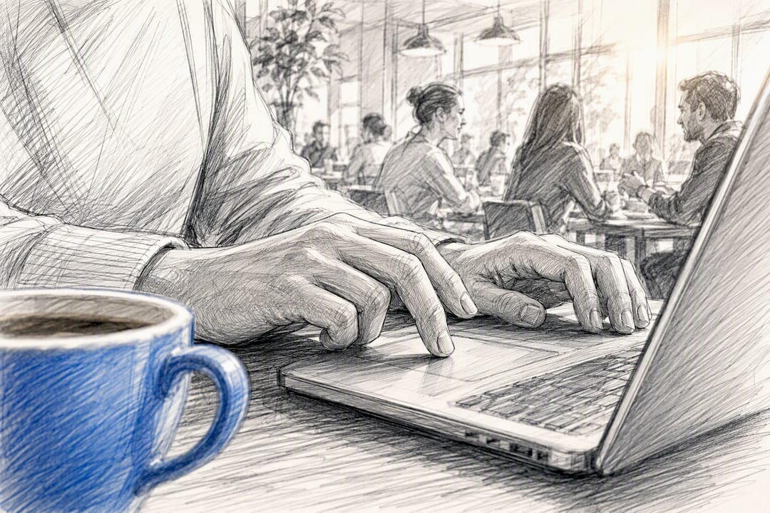 Hands swiftly editing local files