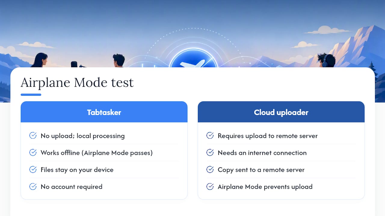Local browser processing versus cloud upload