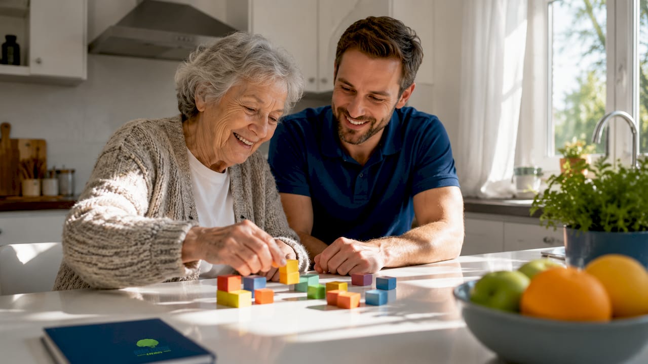 Occupational therapist guiding fine motor skill training