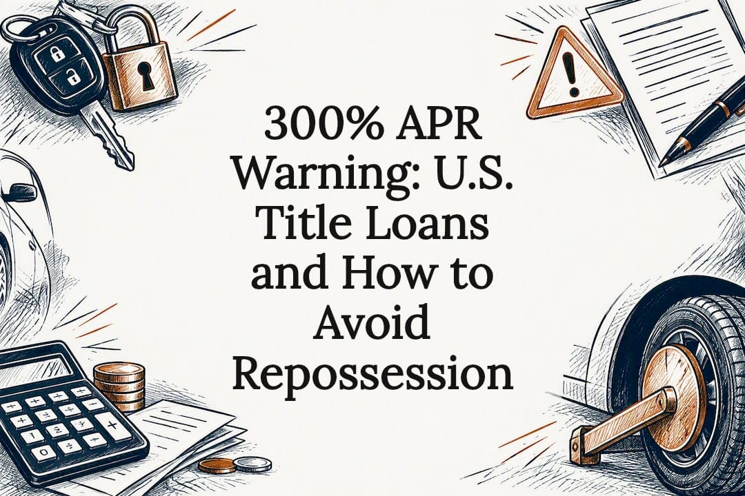 Decorative title loan warning illustration