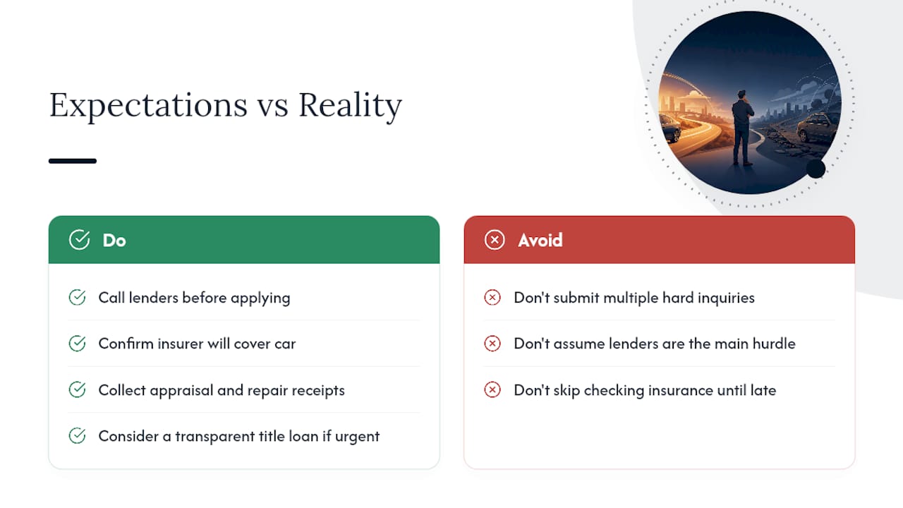 The Real Gap Between What Rebuilt-Title Owners Expect and What Lenders Actually Offer — overview diagram