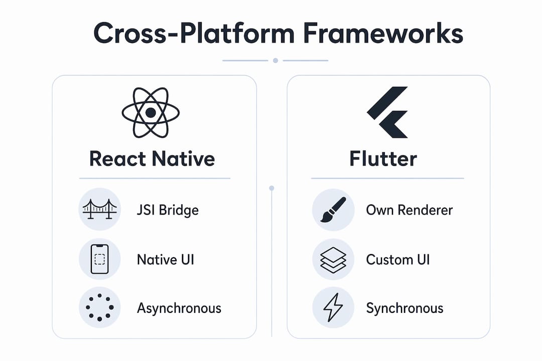 Infographic comparing React Native and Flutter