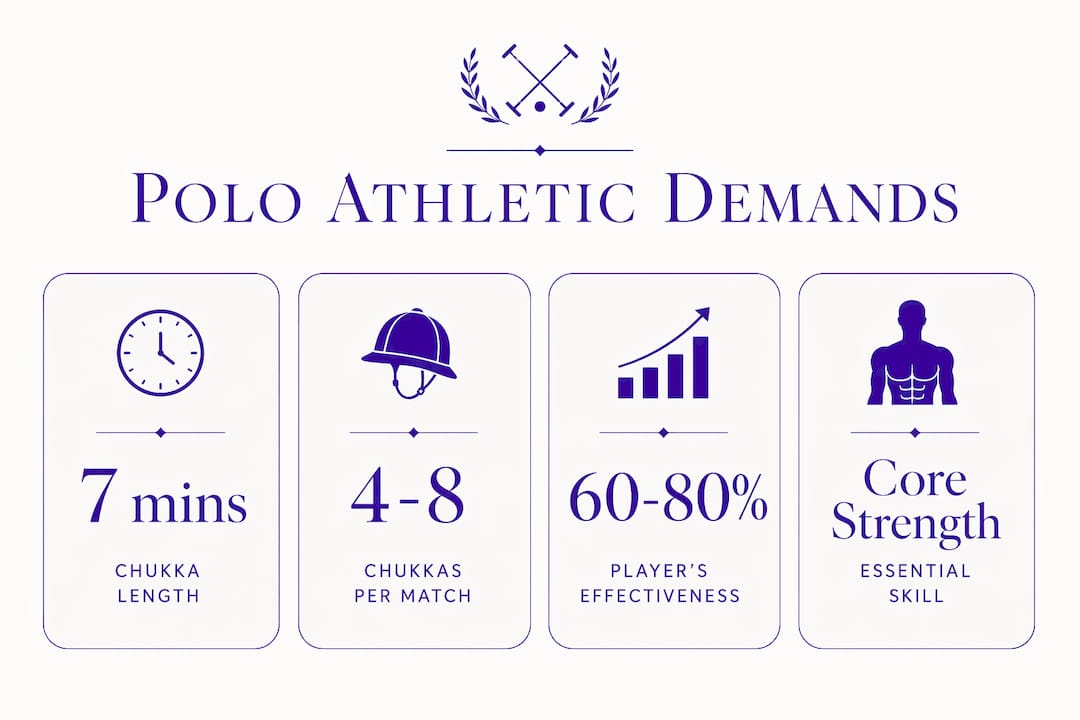 Infographic showing key athletic demands in polo