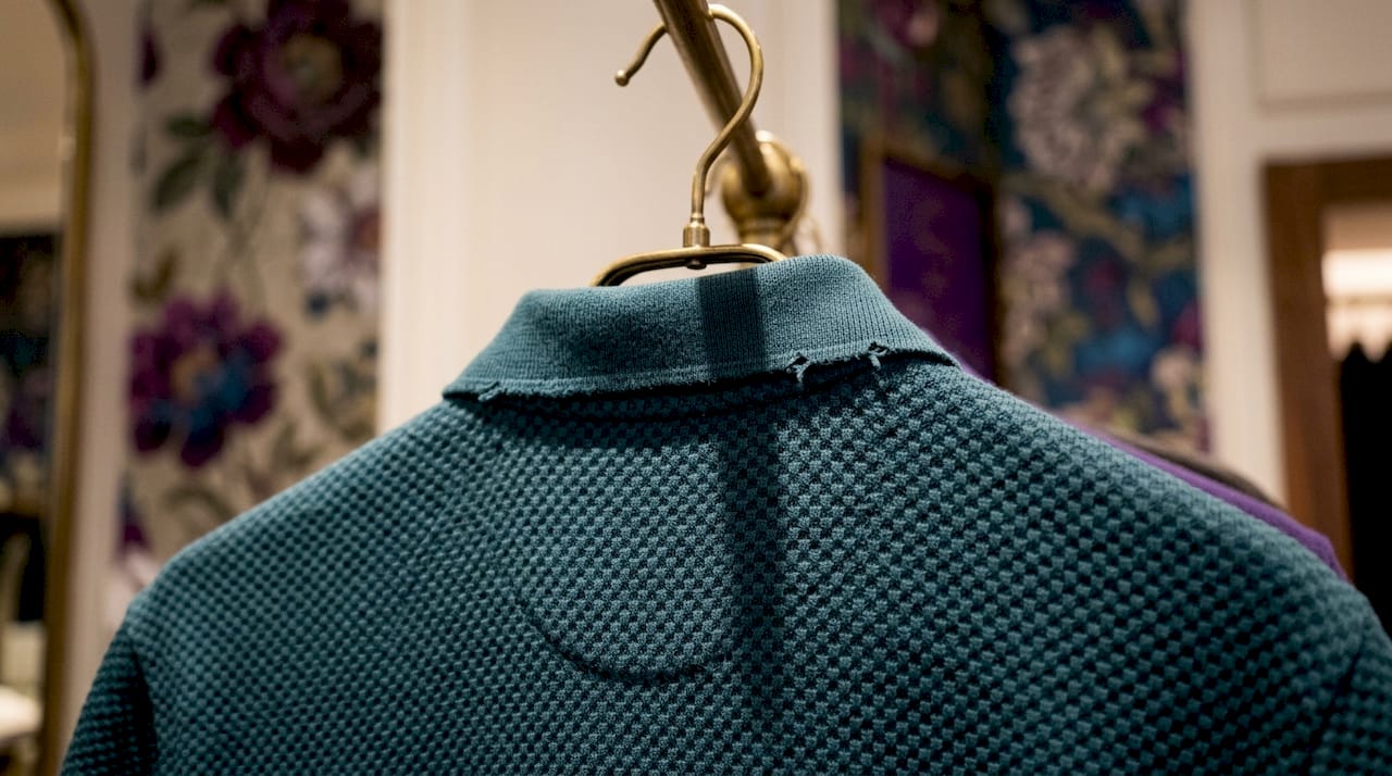 Close-up of raised pique fabric texture