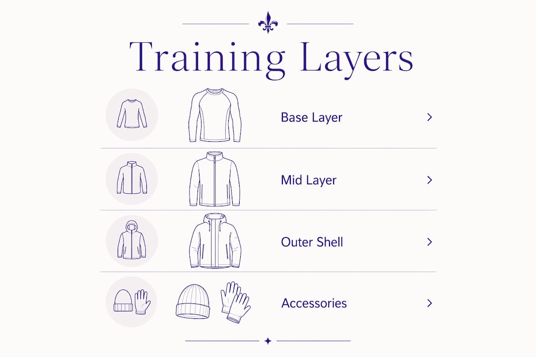 Infographic illustrating the four essential layers for outdoor training