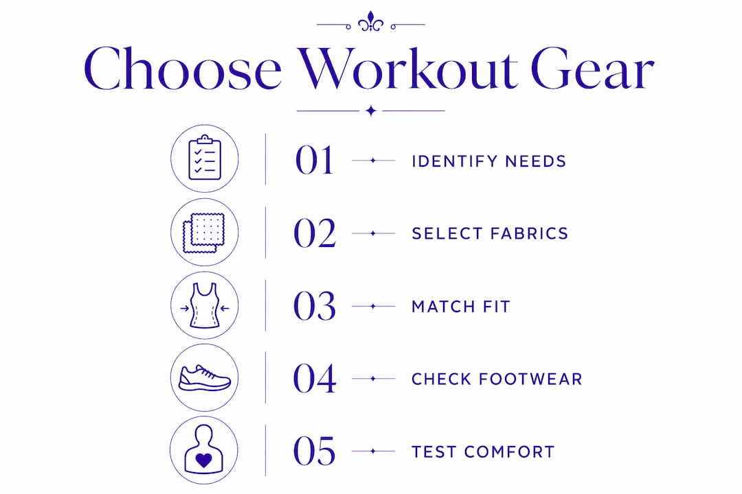 Infographic showing steps to choose workout gear